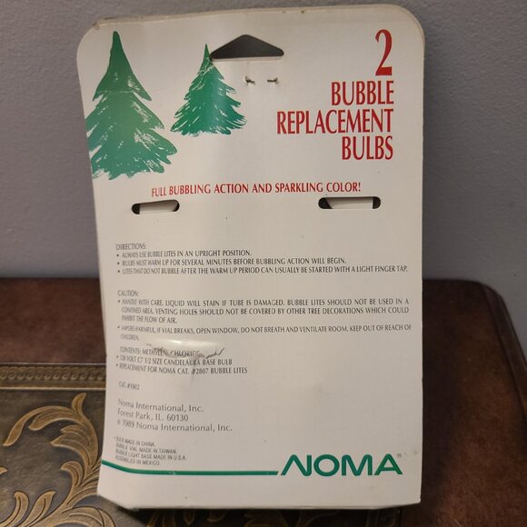 VTG NOS 2 Noma Replacement Bubbler Lights Christmas 1989 Candelabra Base - Picture 3 of 3